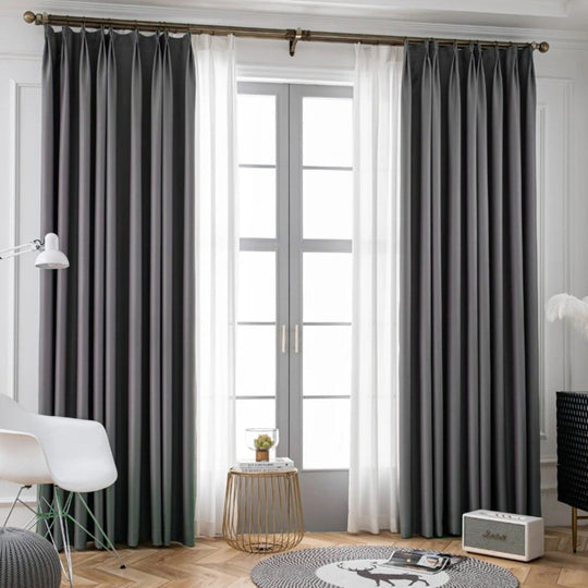 Beauger Rideaux fenetre salon Gris / L100 x H125 cm / Oeillets